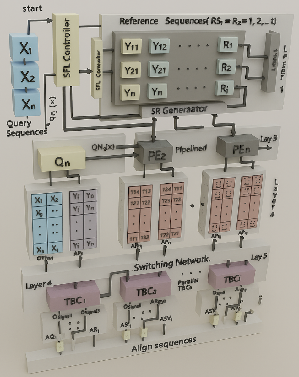 Multiprocessor Architecture for Multiple Pair-wise Sequence Alignment